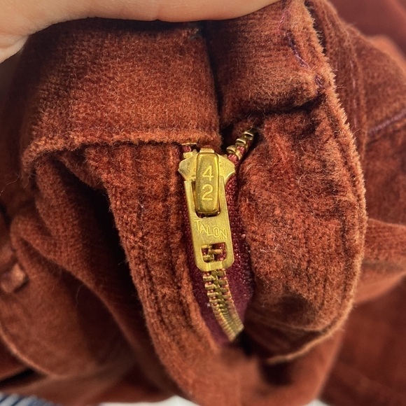 Vintage Oshkosh B'Gosh Corduroy Pants Talon 32x32 Rust Red Rare 70s - Picture 11 of 14